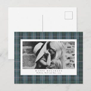 Cartes Pour Fêtes Annuelles Élégant Carreau Bleu Poussiéreux Une Photo