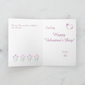 Cartes Pour Fêtes Annuelles Élégant chat noir avec fleurs Saint Valentin Hol (Intérieur)