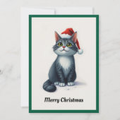 Cartes Pour Fêtes Annuelles Élégant Chat Whimsical tendance Joyeux Noël (Devant)