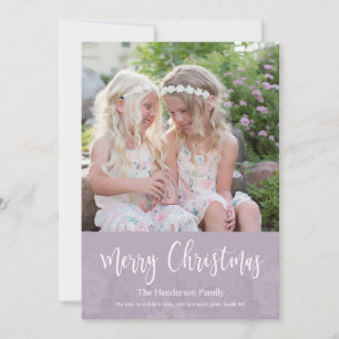 Cartes Pour Fêtes Annuelles Élégant Chic Fleur de Lavande Photo Noël