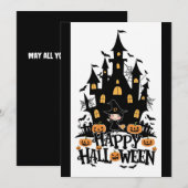 Cartes Pour Fêtes Annuelles Elegant Chic Happy Halloween (Devant / Derrière)