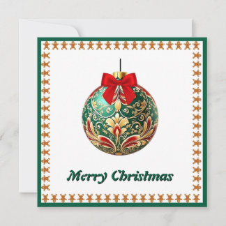 Cartes Pour Fêtes Annuelles Élégant Chic Rustique Coloré Joyeux Balle de Noël