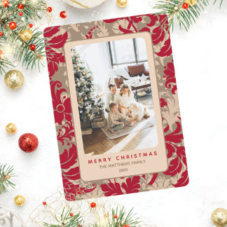 Cartes Pour Fêtes Annuelles Elegant Christmas Floral Custom Photo 