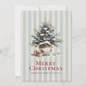 Cartes Pour Fêtes Annuelles Elegant Christmas Tree in Porcelain Pot (Devant)