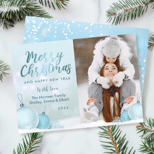 Cartes Pour Fêtes Annuelles Elégant ciel bleu ornement de Noël photo