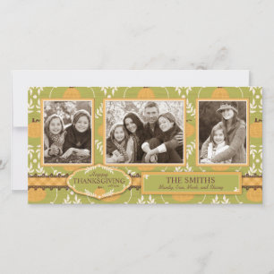 Cartes Pour Fêtes Annuelles Élégant Citrouille Damask Imprimer pour Thanksgivi