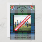 Cartes Pour Fêtes Annuelles Elégant Clan Campbell Blue Tartan Photo de famille (Devant)