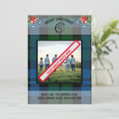 Cartes Pour Fêtes Annuelles Elégant Clan Campbell Blue Tartan Photo de famille (Debout devant)