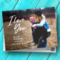 Elégant Classy Modern I Love You Photo Anniversair