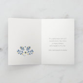 Cartes Pour Fêtes Annuelles Elégant Classy Navy Blue Happy Hanoukka Floral (Intérieur)
