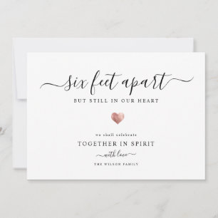 Cartes Pour Fêtes Annuelles Élégant Coeur en Or Rose de Quarantaine écriture M