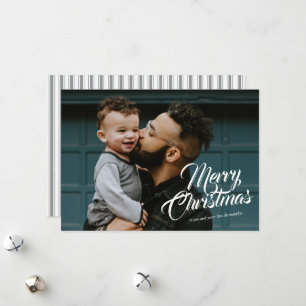 Cartes Pour Fêtes Annuelles Élégant Coin Ruban Joyeux Script de Noël