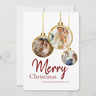 Cartes Pour Fêtes Annuelles Elegant Collage  3 Photo Merry Christmas