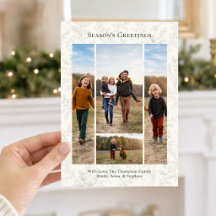 Élégant Collage de Photos de Feuillage Vert Noël