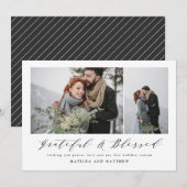 Cartes Pour Fêtes Annuelles élégant collage de photos de Noël en écriture scri (Devant / Derrière)