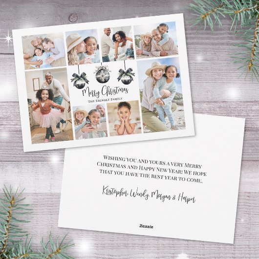 Cartes Pour Fêtes Annuelles Élégant collage photo Noir Blanc Noël