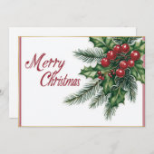 Cartes Pour Fêtes Annuelles Élégant Cursive Joyeux Noël (Devant / Derrière)