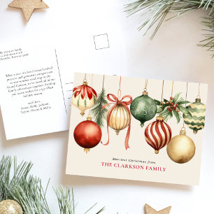 Cartes Pour Fêtes Annuelles Élégant décor d'aquarelle de Noël