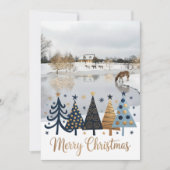 Cartes Pour Fêtes Annuelles Elegant Design featuring a tranquil winter scene (Devant)