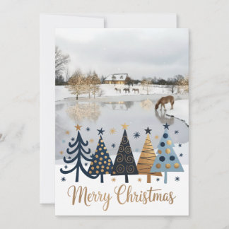 Cartes Pour Fêtes Annuelles Elegant Design featuring a tranquil winter scene