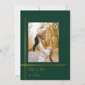 Cartes Pour Fêtes Annuelles Élégant Design Vert / Or Moderne Déco Style Photo (Devant)