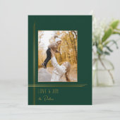 Cartes Pour Fêtes Annuelles Élégant Design Vert / Or Moderne Déco Style Photo (Debout devant)