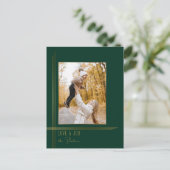 Cartes Pour Fêtes Annuelles Élégant Design Vert / Or Moderne Déco Style Photo (Debout devant)