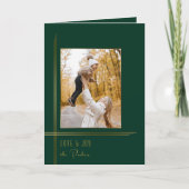 Cartes Pour Fêtes Annuelles Élégant Design Vert / Or Moderne Déco Style Photo (Devant)