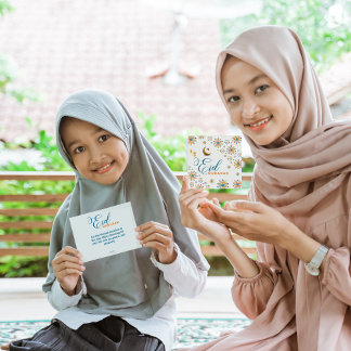 Cartes Pour Fêtes Annuelles Elegant Eid Moubarak Lune Étoiles