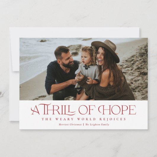 Cartes Pour Fêtes Annuelles Elégant élan d'espoir | Noël photo rouge (Devant)