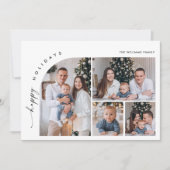 Cartes Pour Fêtes Annuelles Élégant élégant 4 PHOTO Noël Salutation (Devant)