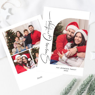 Cartes Pour Fêtes Annuelles Élégant élégant 4 PHOTO Noël Salutation