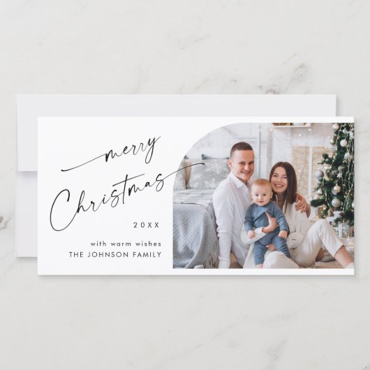 Cartes Pour Fêtes Annuelles Élégant élégant 4 PHOTO Noël Salutation (Devant)