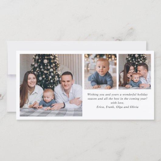 Cartes Pour Fêtes Annuelles Élégant élégant 4 PHOTO Noël Salutation (Dos)