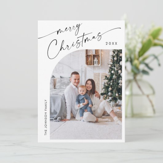 Cartes Pour Fêtes Annuelles Élégant élégant 5 PHOTO Noël Salutation (Debout devant)