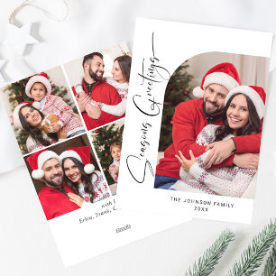 Cartes Pour Fêtes Annuelles Élégant élégant 5 PHOTO Noël Salutation
