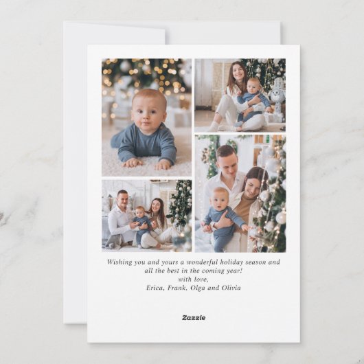 Cartes Pour Fêtes Annuelles Élégant élégant 5 PHOTO Noël Salutation (Dos)