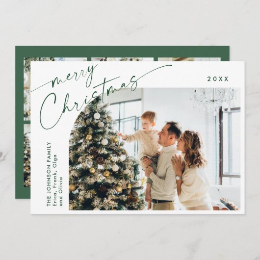 Cartes Pour Fêtes Annuelles Élégant Élégant 7 PHOTO Noël Salutation (Devant / Derrière)