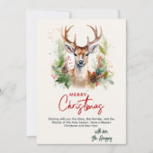 Cartes Pour Fêtes Annuelles Elégant et élégant Cerf Noël Vert sur mesure (Devant)