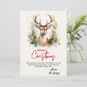 Cartes Pour Fêtes Annuelles Elégant et élégant Cerf Noël Vert sur mesure (Debout devant)