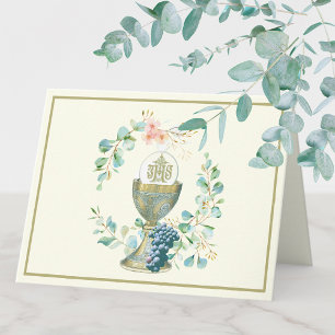 Cartes Pour Fêtes Annuelles Elegant Eucalyptus Catholique Hôte de Chalice Euca