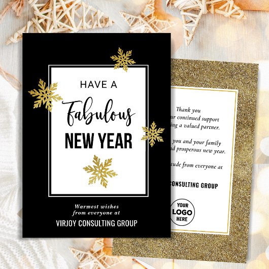Cartes Pour Fêtes Annuelles Élégant Fabuleux Nouvel An Festif Gold Snowflakes