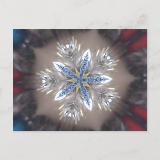 Cartes Pour Fêtes Annuelles Élégant Festif Star de Noël Bleu brillant Blanc (Devant)