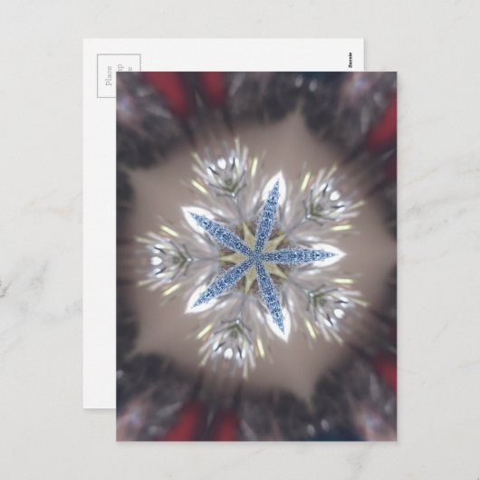 Cartes Pour Fêtes Annuelles Élégant Festif Star de Noël Bleu brillant Blanc (Devant / Derrière)
