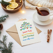 Cartes Pour Fêtes Annuelles Elégant Festive multilingue Joyeux Noël, Arbre
