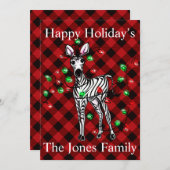 Cartes Pour Fêtes Annuelles Elégant feu de scintillement festif de Noël Zebra (Devant / Derrière)