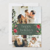 Cartes Pour Fêtes Annuelles Élégant feuillage botanique vert de la forêt 3 Pho (Devant)