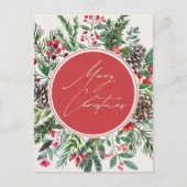 Cartes Pour Fêtes Annuelles Élégant feuillage de Noël (Devant)