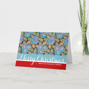 Cartes Pour Fêtes Annuelles Élégant Fleur Bleu Périwinkle Floral Classic
