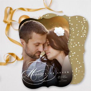 Cartes Pour Fêtes Annuelles Élégant Fleurit Merrily Jamais Après Mariage Photo